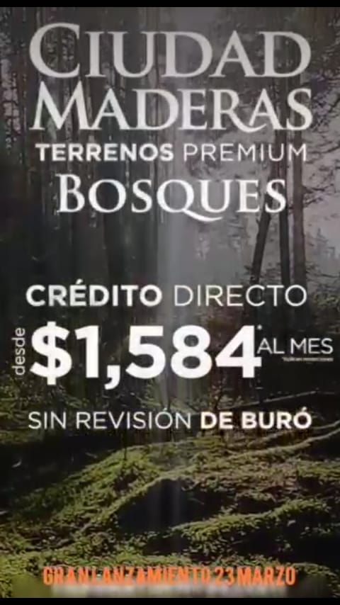 Terrenos premium BOSQUES de 112 a 300 m2, sin revisión de buró, ni de ingresos, sin aval, crédito directo; aprovecha precios por lanzamiento.